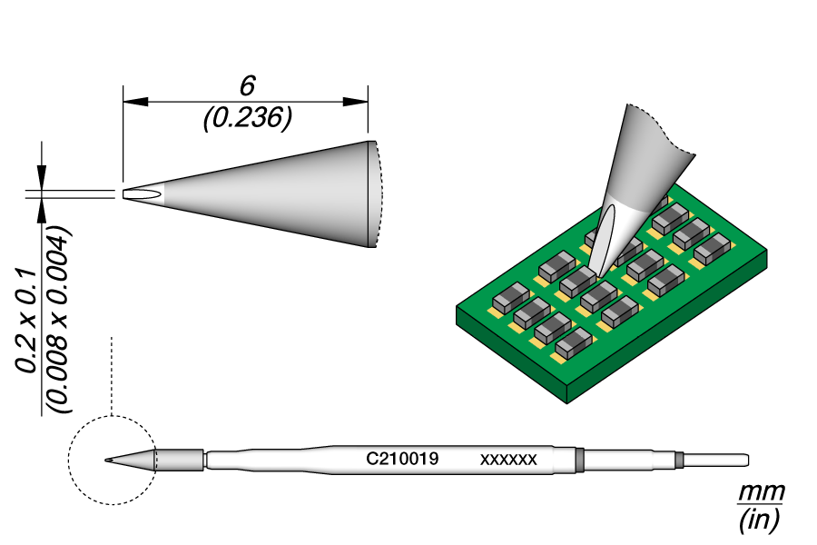 C210019 - Chisel Cartridge 0.2 x 0.1